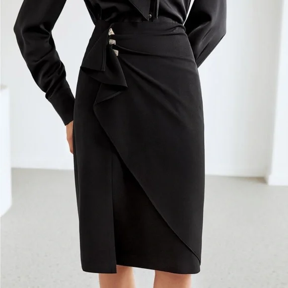 MOTF PREMIUM GATHERED RUFFLE SKIRT - Picture 2 of 7